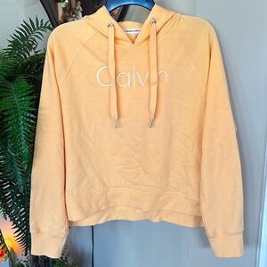 NWOT Calvin Klein Performance Pullover Hoodie Sweatshirt Activewear Light Orange